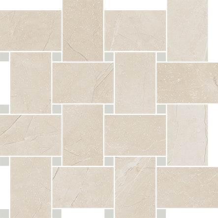 Cerdomus 30x30 cm Pulpis Bianco mit Blei Kontrast Mosaik Contrasti