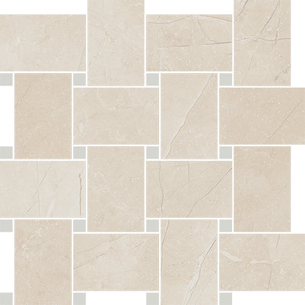 Cerdomus 30x30 cm Pulpis Bianco mit Blei Kontrast Mosaik Contrasti