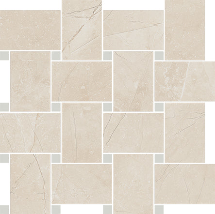 Cerdomus 30x30 cm Pulpis Bianco mit Blei Kontrast Mosaik Contrasti