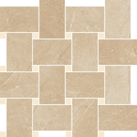 Cerdomus 30x30 cm Pulpis Beige mit Gold Kontrast Mosaik Contrasti