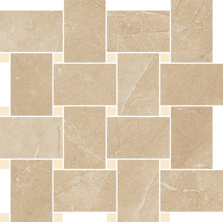 Cerdomus 30x30 cm Pulpis Beige mit Gold Kontrast Mosaik Contrasti