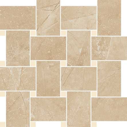 Cerdomus 30x30 cm Pulpis Beige mit Gold Kontrast Mosaik Contrasti