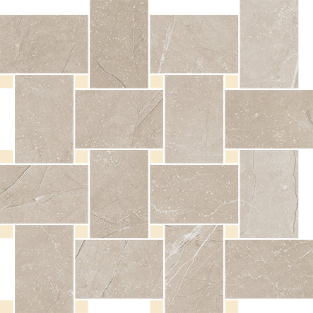 Cerdomus 30x30 cm Pulpis Tortora mit Gold Kontrast Mosaik Contrasti